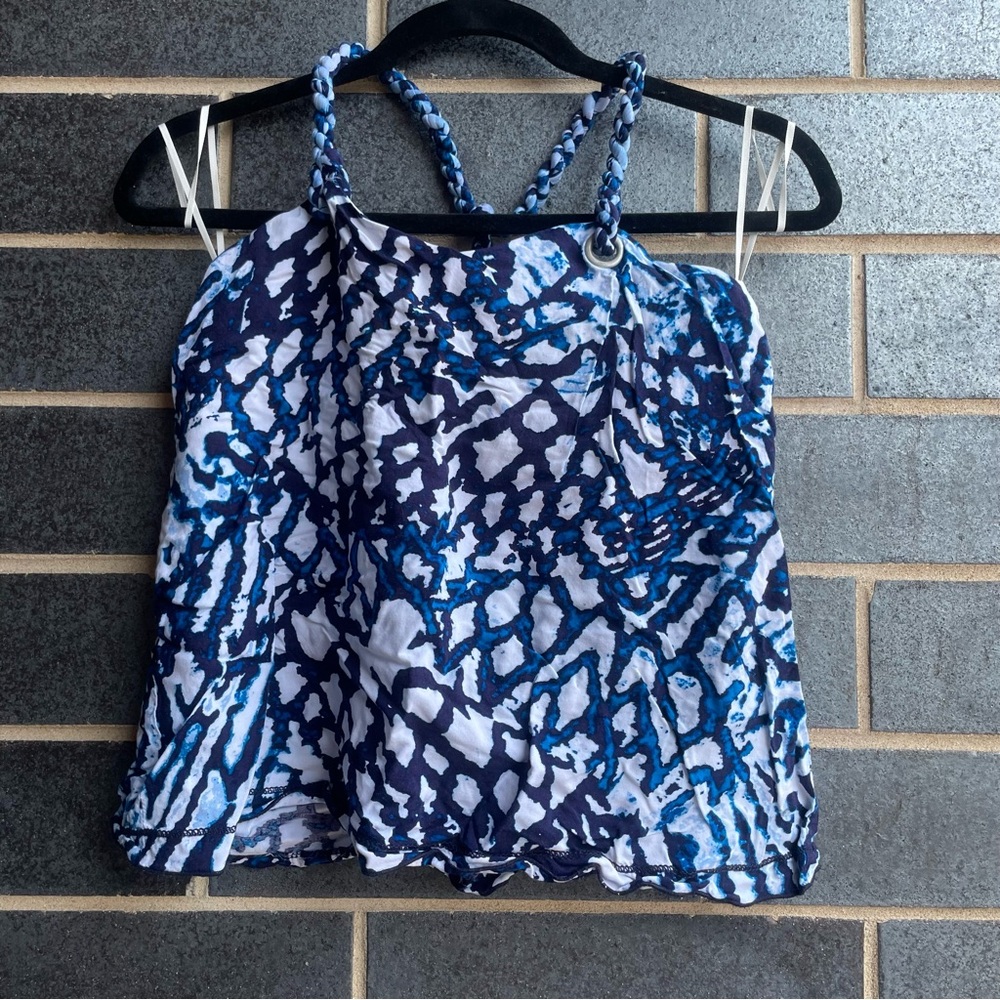 RACHEL Rachel Roy Blue and White Sleeveless Camisole